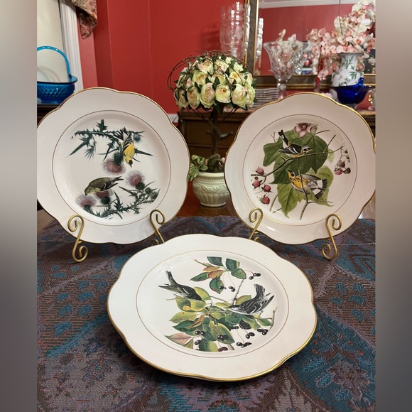 Three Royal Worcester of England Decorative 22K Bird Fine Bone China Plates - Picture 4 of 13